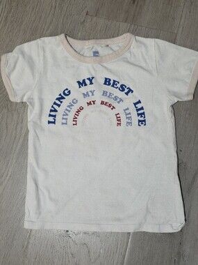 Cotton On Kids White Graphic Tee with Blue & Red Print, 5T